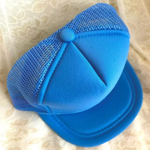 Unisex Boys/Girls & Kids Blue snapback adjustable Cotton Net Baseball hat - Picture 3 of 5